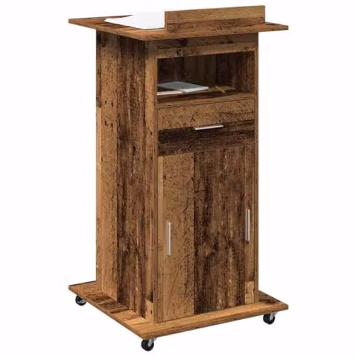 vidaXL Modern Brown Freestanding Storage Cabinet with Hinged Doors and Internal Drawers, W/D/H: 55 x 55 x 107 cm