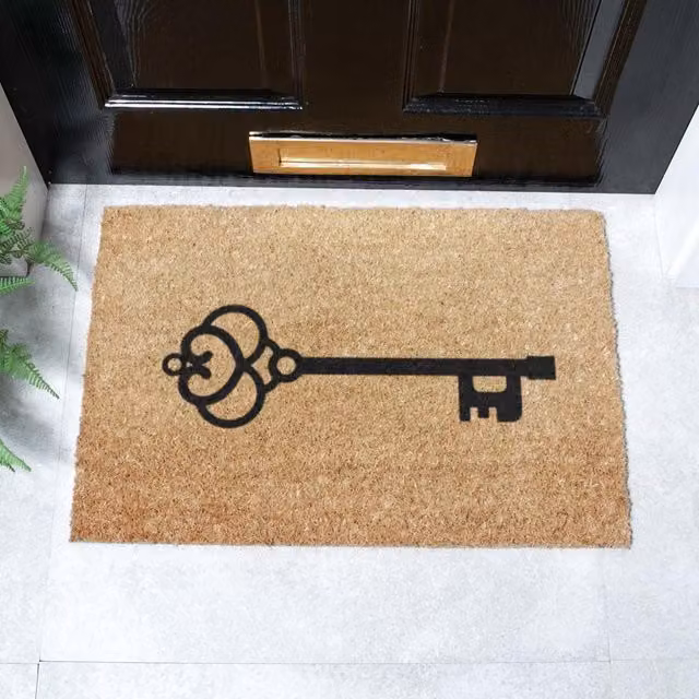 Artsy Mats Stylish Black and Brown Graphic Key Doormat, W/D: 60 x 40 cm – 1