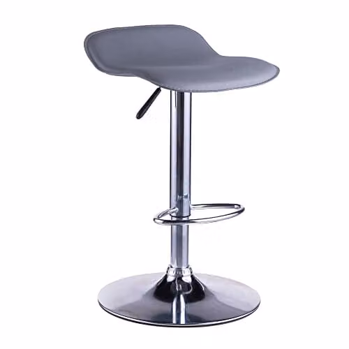 Alphason Ohio Grey Synthetic Leather Swivel Barstool with Metal Base