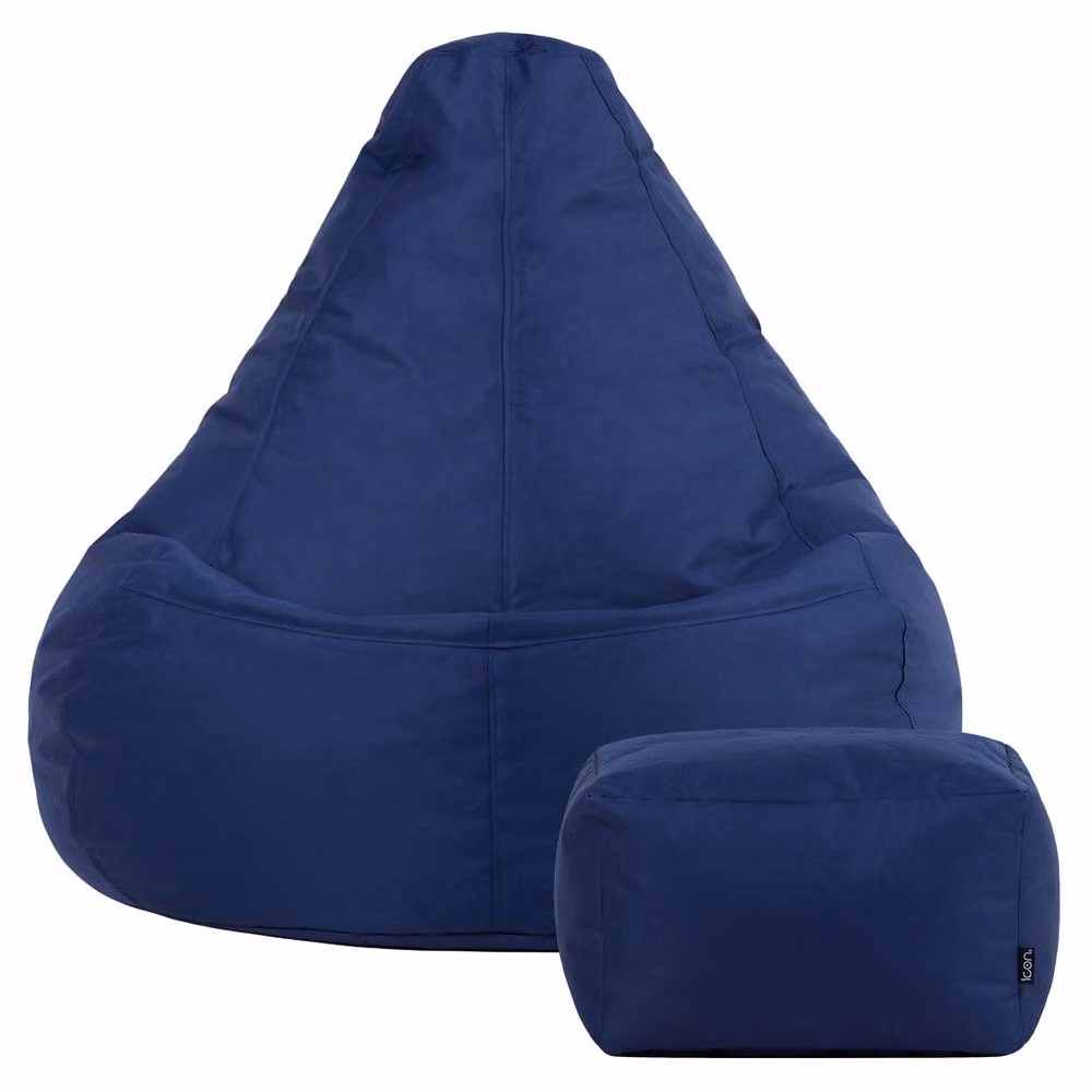 Bean Bag Bazaar icon Gaming Recliner Indoor and Outdoor Bean Bag with Footstool in Blue – 3