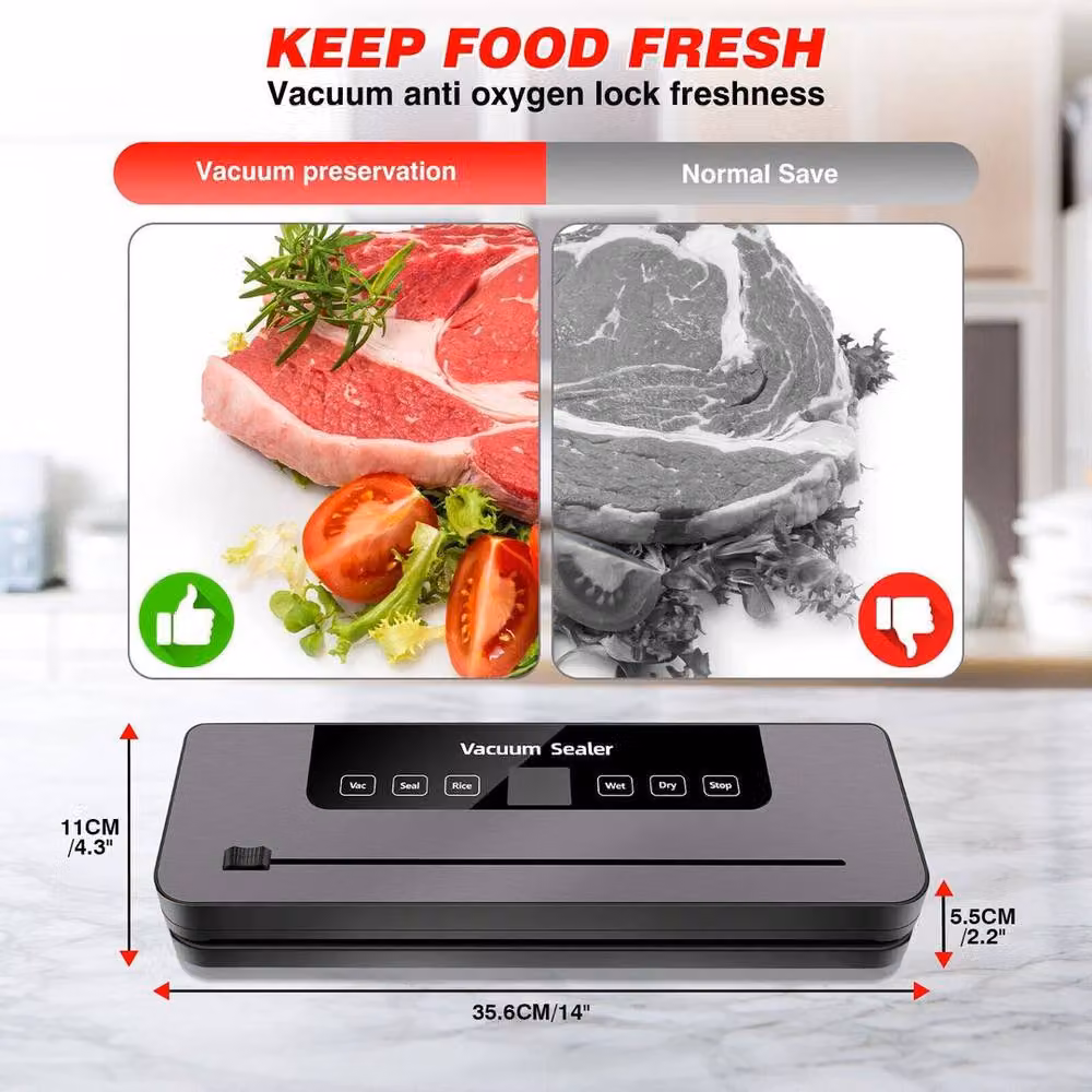 NESTLUNE 6 in 1 Vacuum Sealer Machine for Dry and Wet Food, Dark Grey – 2