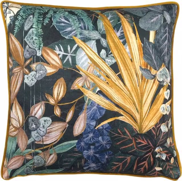 Veadeiros Botanical Blue Floral Square Cushion, W: 43 cm