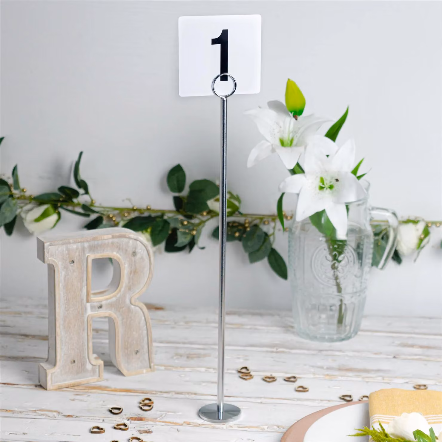 Argon Tableware Silver Table Numbers with 46cm Holders, Pack of 25 – 2