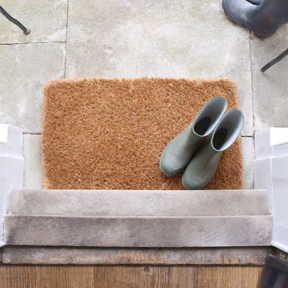 Kelvenix Pack of 2 Handmade Heavy Duty Coir and Rubber Door Mats, Brown, W/D/H: 100 x 60 x 3 cm – 4