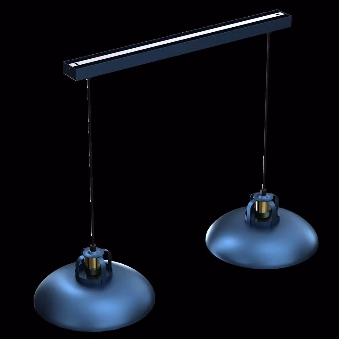 Milagro Felix Double Pendant Lamp in Blue and Gold/Brass – 4