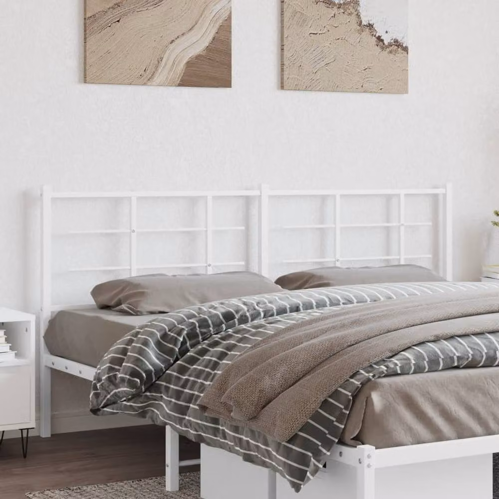 Berkfield Home Minimalist Metal Headboard in White – 2