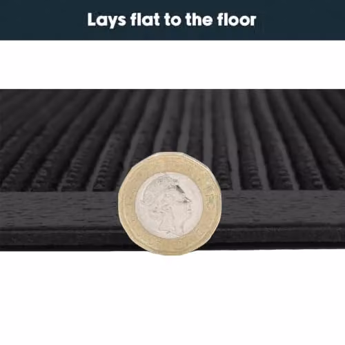 JVL Orion Black Rubber Pin Scraper Doormat, W: 60 cm, D: 80 cm – 3