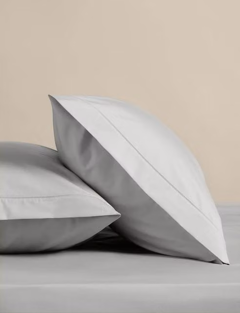M&S 2 Pack Egyptian Cotton Pillowcases in Grey