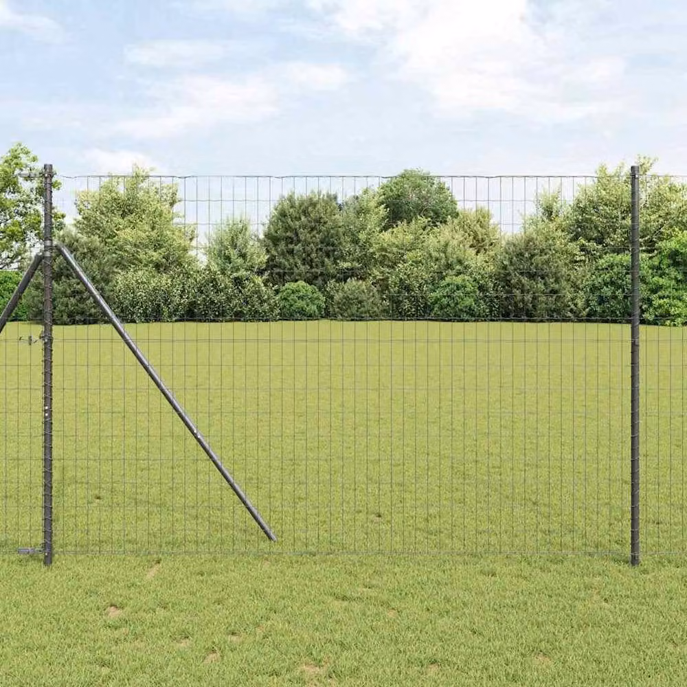 Berkfield Home Euro Fence Grey PVC-Coated Steel Fencing, 1.6 x 10 m – 1