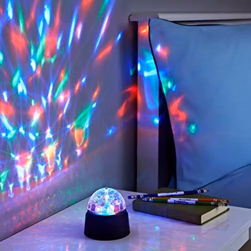 Global Gizmos 45390 Crystal Starball Disco Light, Multicolour and Black, W/D/H: 9 x 9 x 9 cm – 2