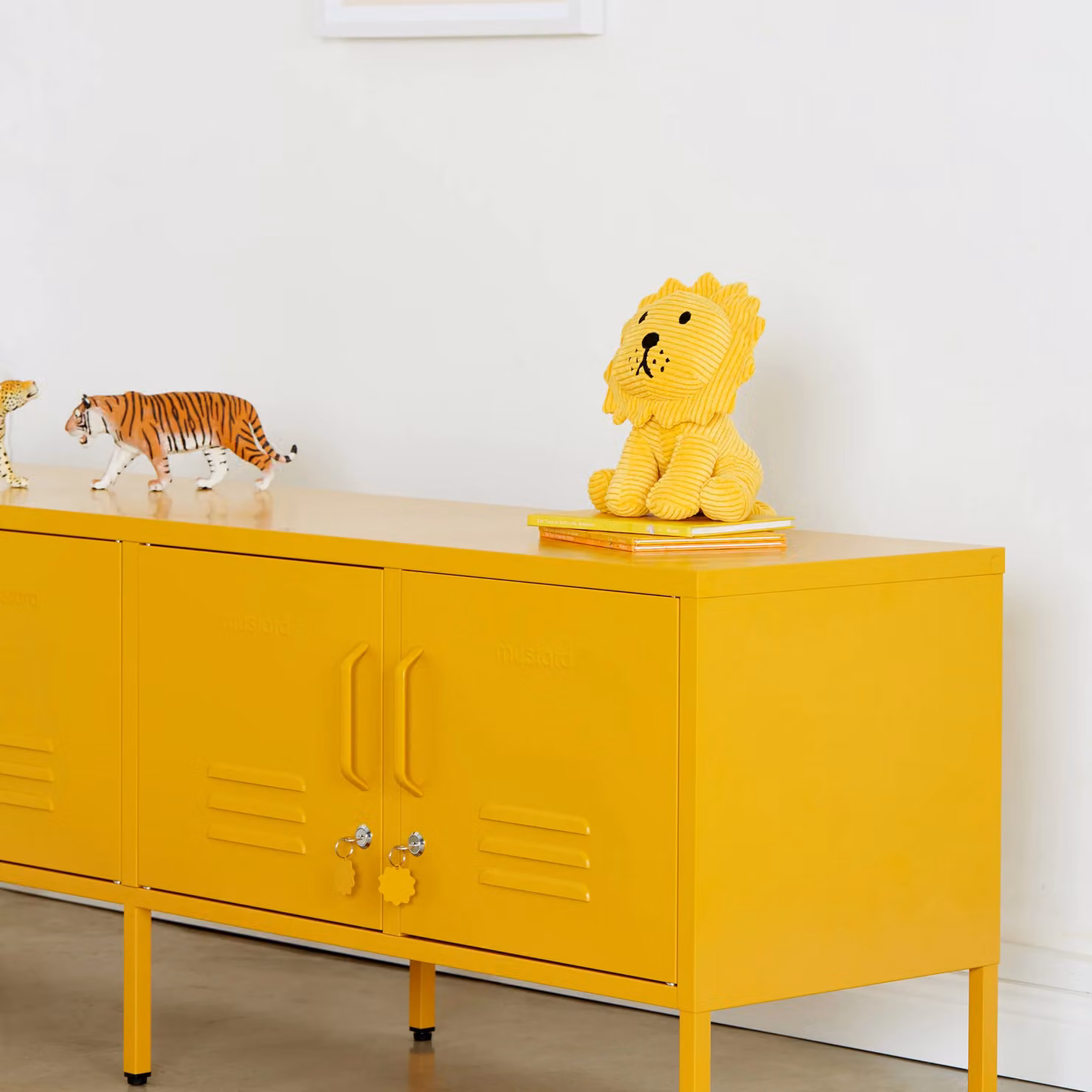 Mustard Made Industrial Freestanding Cabinet with Hinged Doors and Lock, Yellow, W/D/H: 40 x 40 x 162 cm – 2