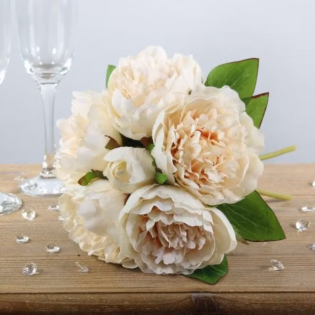 Kingsbury Gifts Artificial Arundel Peony Bouquet in Yellow