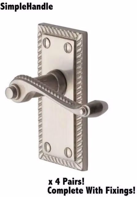 Golden Grace Chrome Lever Door Handles, 8 Pack