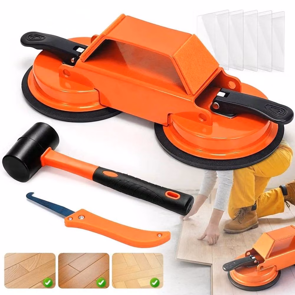 NESTLUNE Heavy Duty Floor Gap Fixer Tool and Plank Grabber in Orange, W: 100 cm, H: 41 cm – 2