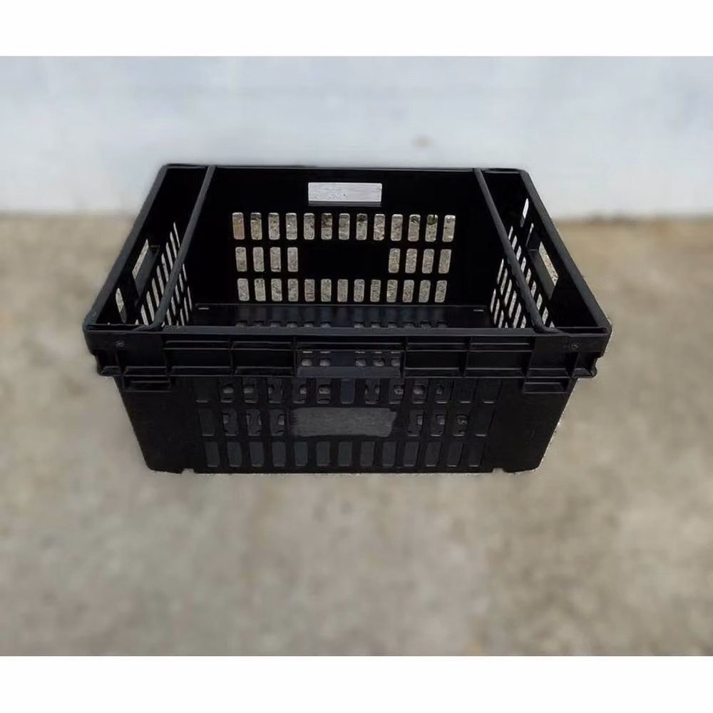 PAWNORA Black Plastic Stackable Mesh Storage Boxes W: 60.0 cm, D: 40.0 cm, H: 30.0 cm – 2