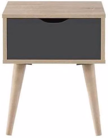 ERGOVEXA Grey Oak Bedside Cabinet with 1 Drawer Lamp Table