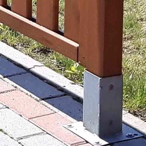 Primrose Zinc Plated Bolt Down Square Fence Post Holder Kit in Silver, 60cm Underground Stake Set – 2