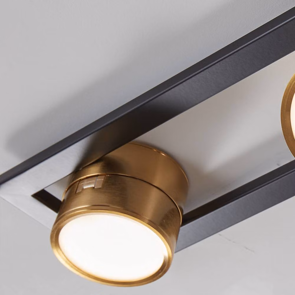 NIVOR 72W LED Linear Ceiling Light with Remote Control and Dimmable 6-Rotatable Lights in Black – 3