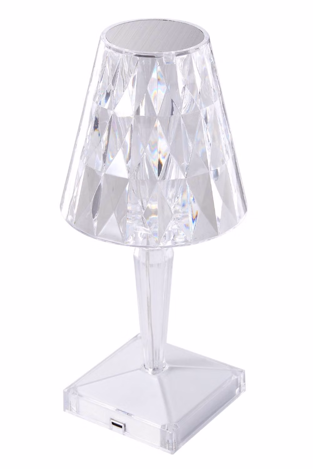 Living and Home Crystal Diamond RGB LED Table Lamp with Remote Control, Transparent and Multicolour – 2