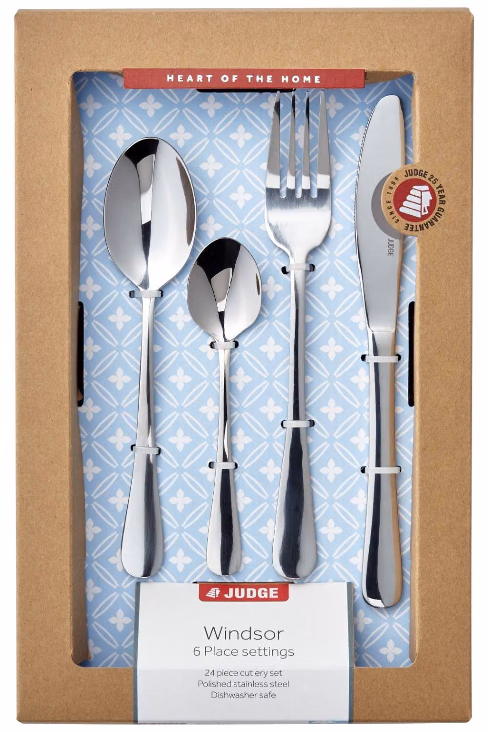 Judge Windsor 24 Piece Polished Stainless Steel Cutlery Set in Silver – 3