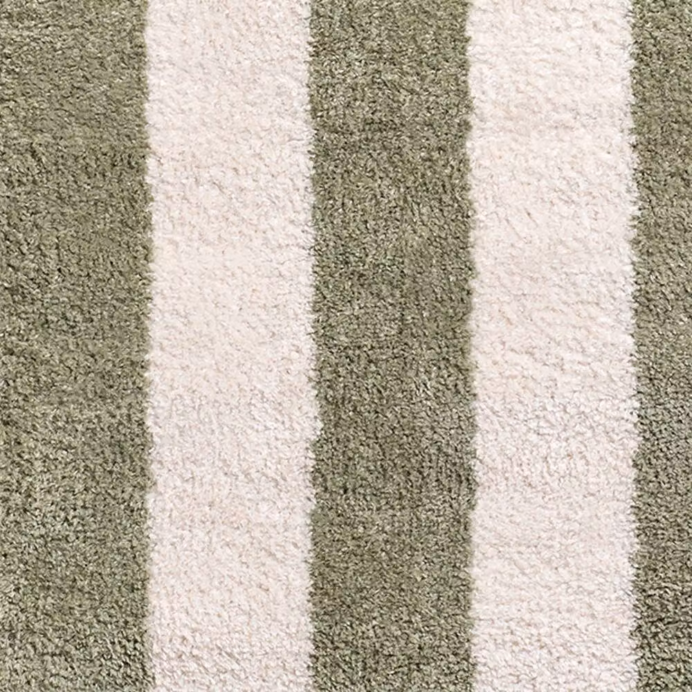 Livabliss Fossay Shag Washable Striped Living Room Rug in Green and Cream, W/D/H: 200 x 275 cm – 4