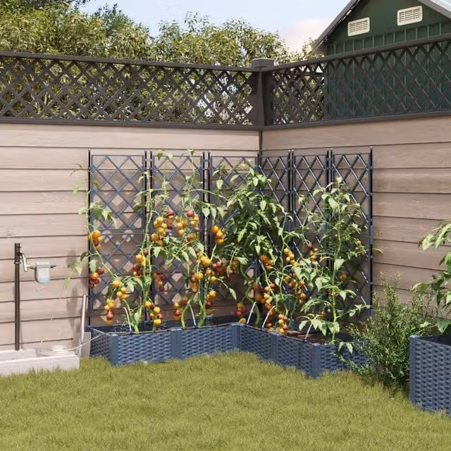 Berkfield Home Garden Planters with Water Irrigation System, 5 Piece Set, Grey – 1