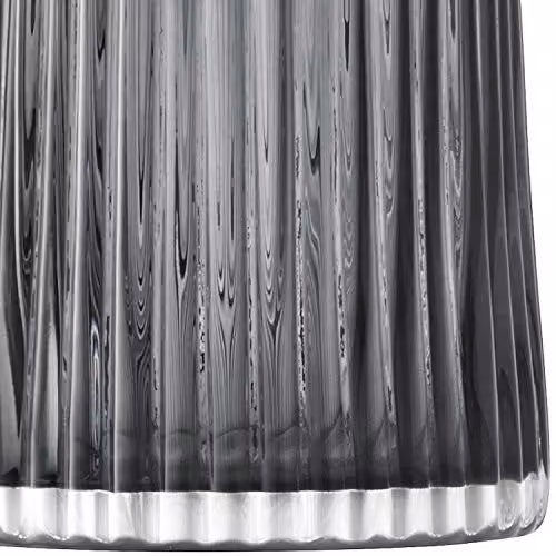 LSA International Pleat Glass Vase, Grey, Height: 20 cm – 3