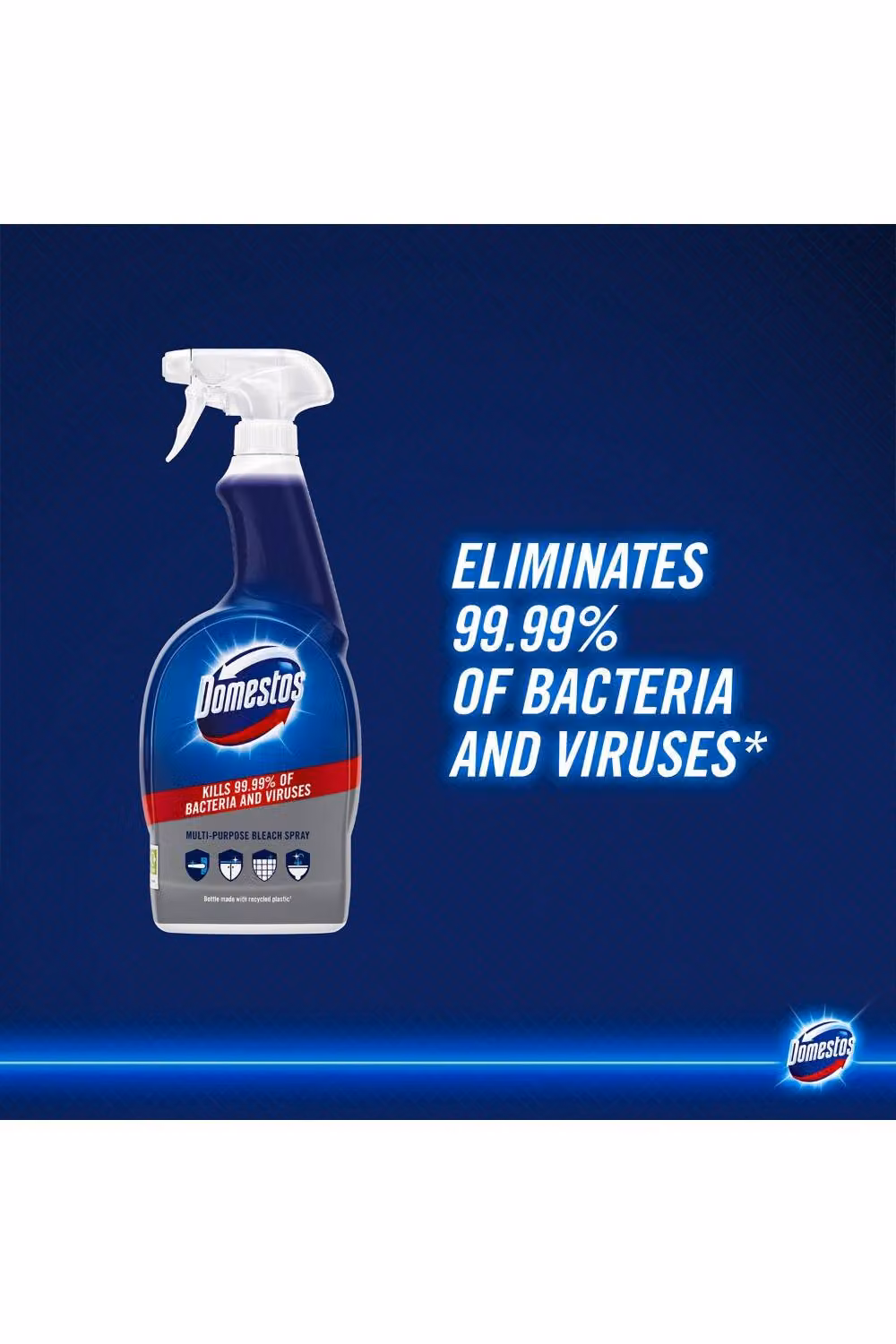 Domestos Multi-Purpose Bleach Surface Cleaner Disinfectant Spray, 700ml, 3 Pack in Blue – 4