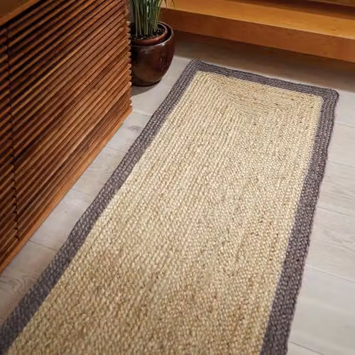 Rugs Direct Origins Rectangular Flat Weave Jute Border Rug in Grey, Brown and Beige – 2