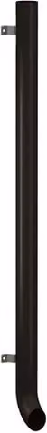 Lindab Black Galvanised Steel Vandal Reinforced Pipe with Shoe, Diameter: 102 mm, Length: 2 m