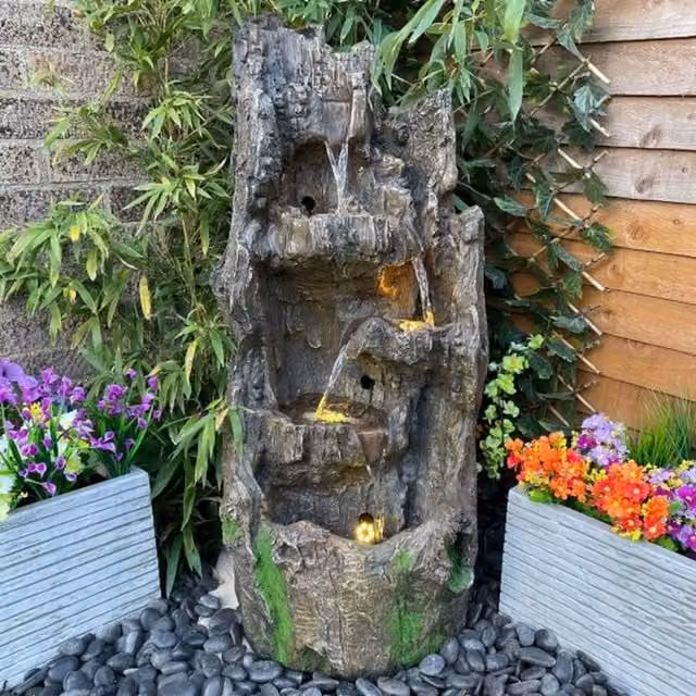 Tranquility Stanton Woods Grey Wood Effect Cascade Water Feature