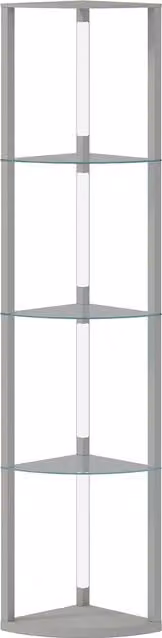HOMCOM Dimmable LED Floor Lamp with Shelves and Foot Switch, Grey