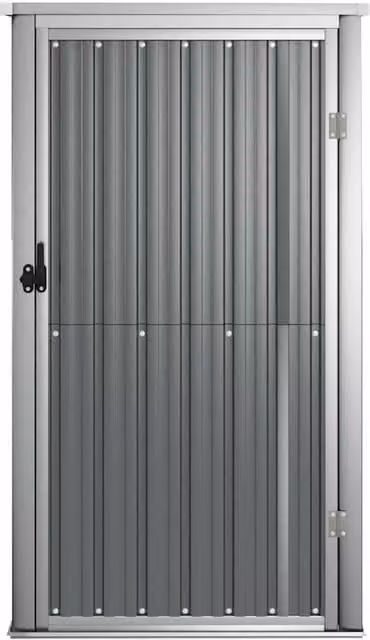 Berkfield Home Grey Galvanised Steel Garden Tool Shed Tall Cabinet W/D/H: 88 x 89 x 161 cm