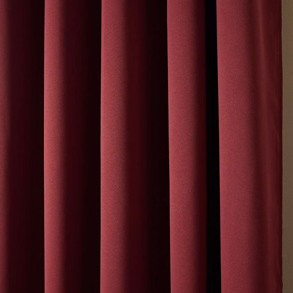 OHS Burgundy Thermal Blackout Eyelet Curtains, 2 Panels, Width: 117 cm, Drop: 183 cm – 2