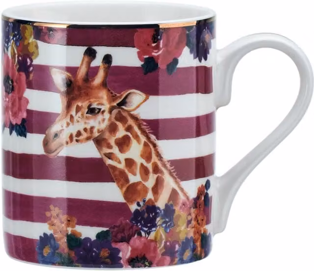 Mikasa Wild at Heart Giraffe Print Multicolour Porcelain Mug, 280ml