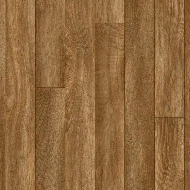Vinyl Flooring UK Wood Effect Brown Cushion Backed Sheet Vinyl Flooring in Beige, W: 300 cm, D: 400 cm