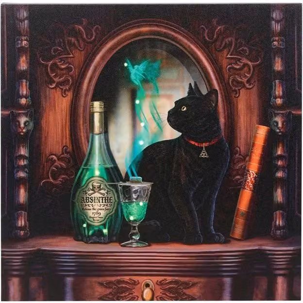 KDMD Absinthe Light Up Vintage Canvas Plaque in Bronze – 1