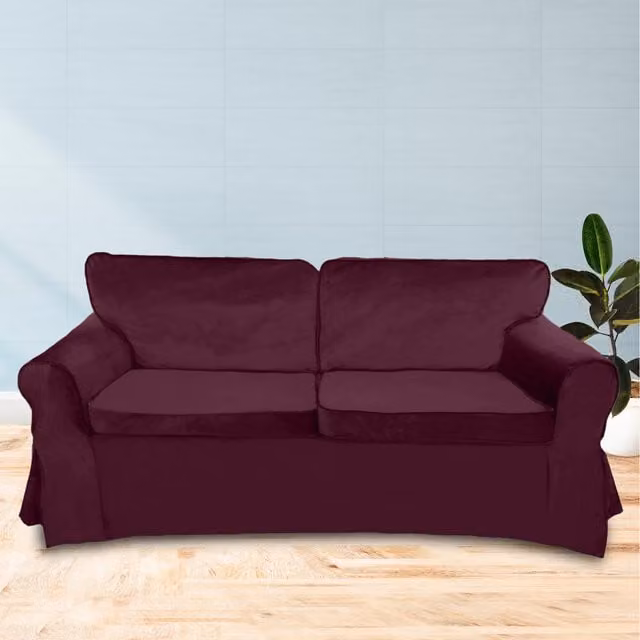 IKEA Ektorp Velvet Sofa Cover in Purple, Stain Resistant, Width: 179 cm