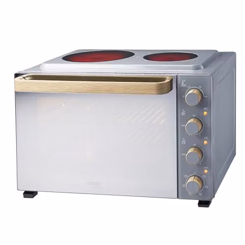 Cooks Professional Mini Portable Oven with Ceramic Hobs, Grey Nordic, 48L Capacity – 1
