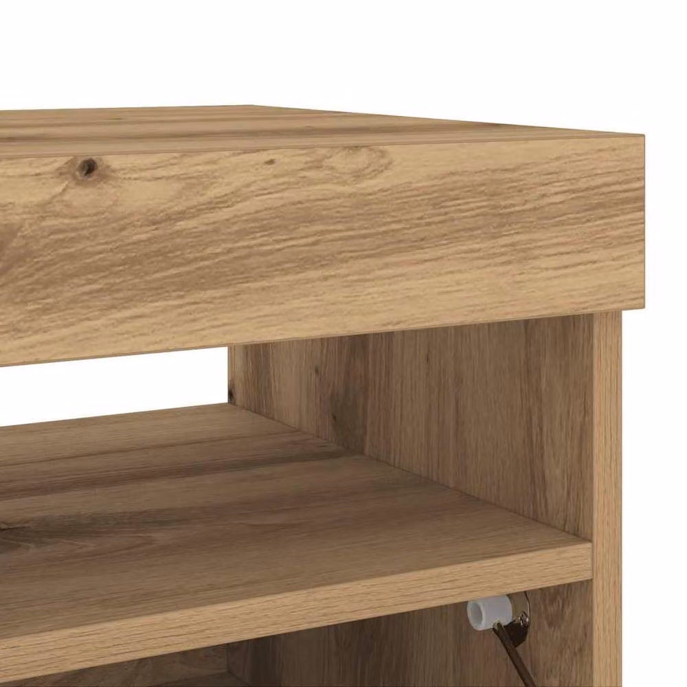 Berkfield Home TV Cabinet with LED Lights in Artisan Oak, W/D/H: 80 x 35 x 40 cm – 5