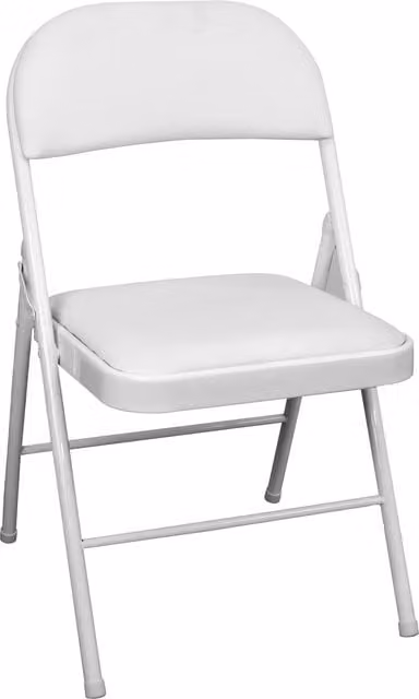 TekBox White Folding Faux Leather Chair