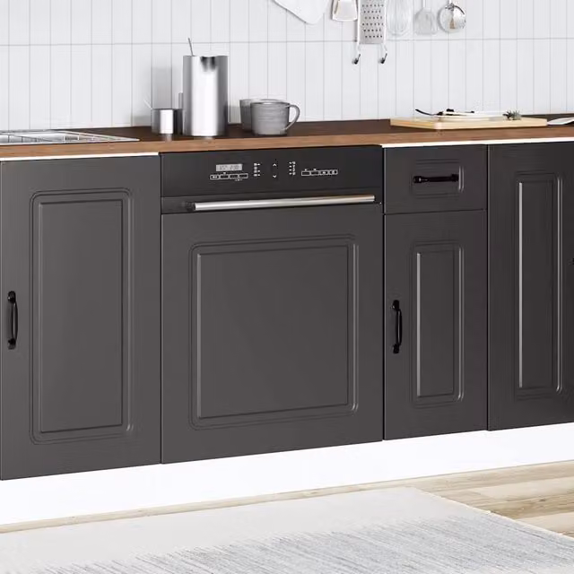 Berkfield Home Kalmar Decorative Dishwasher Panel, Black, W: 60 cm, D: 1.5 cm, H: 67 cm