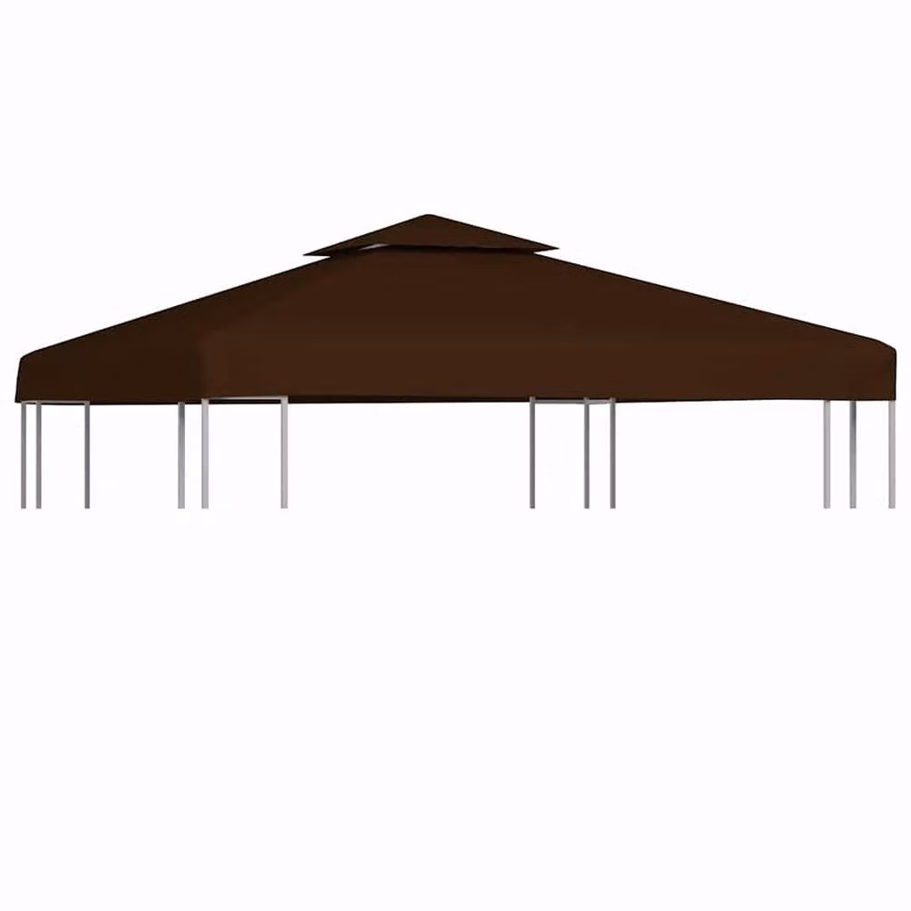 Berkfield Home Durable 2-Tier Polyester Gazebo Top Cover, Brown, W x D: 3 x 3 m – 2