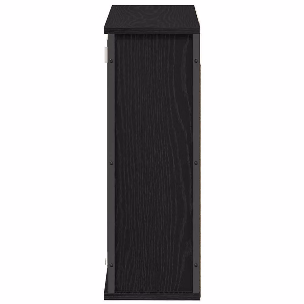 Berkfield Home Modern Black Oak Bathroom Wall Cabinet with Mirror and Internal Shelves, W/D/H: 60 x 21 x 60 cm – 6