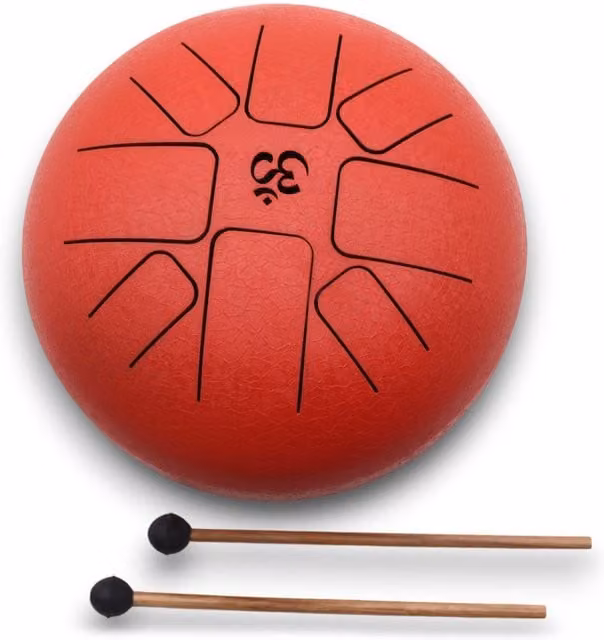 KDMK Medium Hapi Drum Om Red Handcrafted Meditation Music Drum