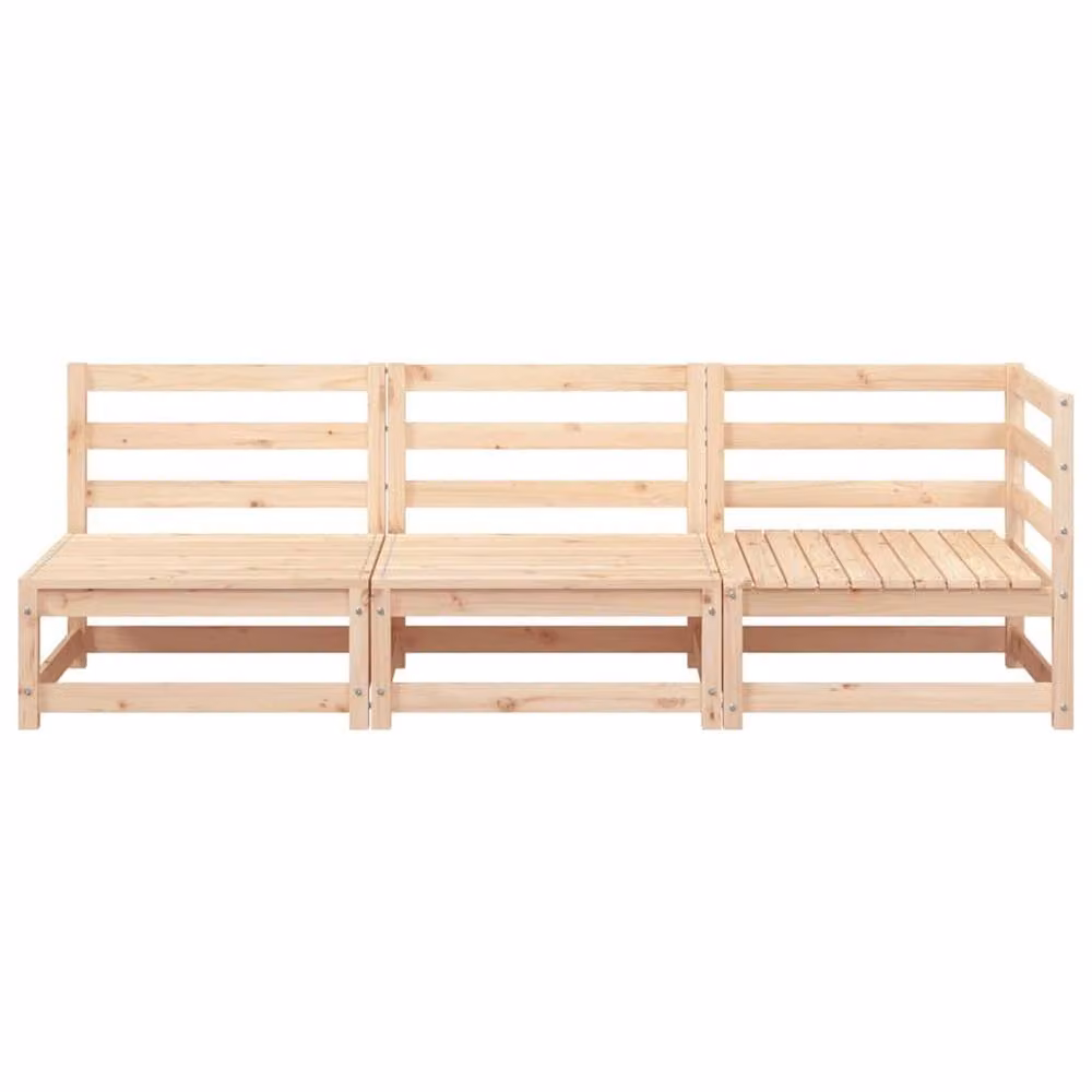 Berkfield Home 3-Seater Garden Sofa in Natural Solid Pine Wood with Cushions – 2