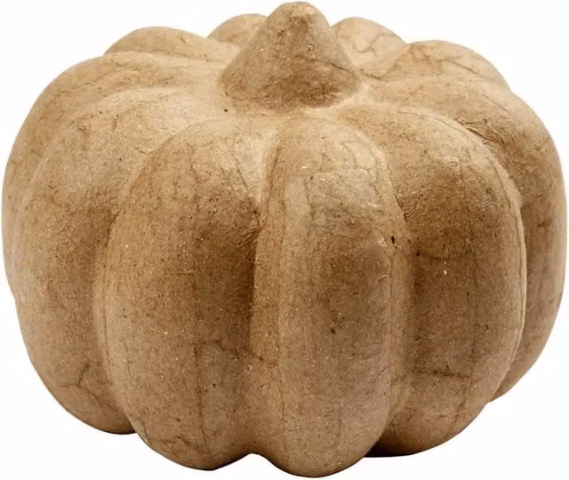 KDMD Brown Papermache Pumpkin Decoration, 2 Pack, H 9 cm x W 13 cm
