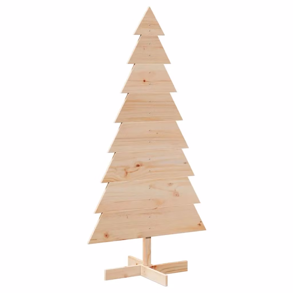 Berkfield Home Rustic Wooden Christmas Tree in Brown and Beige, Height: 150 cm