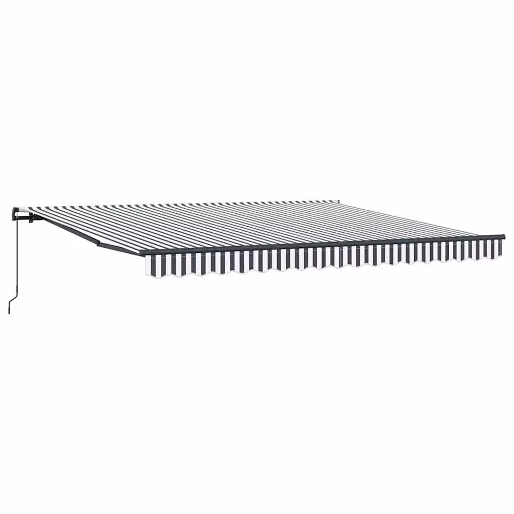 Berkfield Home Manual Retractable Folding Arm Awning in Anthracite, White and Black, W/D/H: 400 x 300 x 165 cm – 3