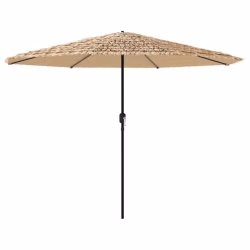 vidaXL Garden Parasol with Steel Pole and Polyester Canopy, Brown, W: 324 cm, D: 324 cm, H: 247 cm – 1